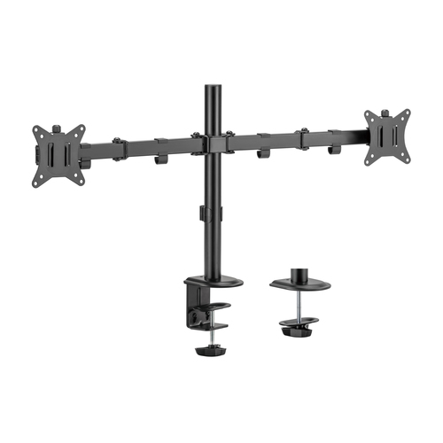 AISENS - SOPORTE DE MESA ECO GIRATORIO E INCLINABLE PARA 9KG (3 PIVOTES, 2 BRAZOS) DE 17-32, NEGRO