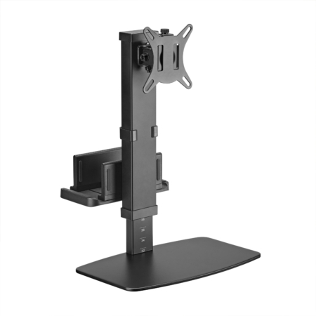 AISENS - SOPORTE DE MESA ECO GIRATORIO E INCLINABLE PARA MONITOR/TV Y MINI PC 8KG DE 17-32, NEGRO