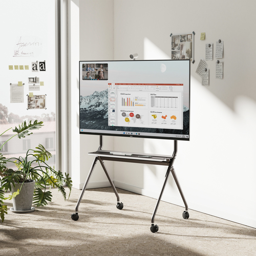AISENS - SOPORTE DE SUELO PRO CON RUEDA PARA PANTALLA INTERACTIVA/TV 120KG DE 50-86, NEGRO