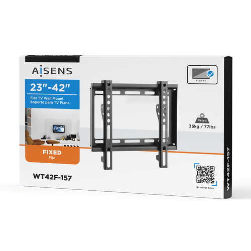 AISENS - SOPORTE ECO ULTRA DELGADO PARA MONITOR/TV 35KG DE 23-42, NEGRO