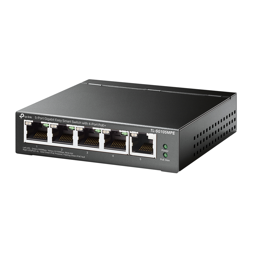 TP-LINK 5-PORT GIGABIT EASY SMART SWITCH WITH 4-PORT POE+