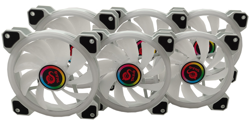 TALIUS IRIS SPECTRUM ARGB/CRONOS -KIT DE 6 VENTILADORES 120 MM  COLOR BLANCO