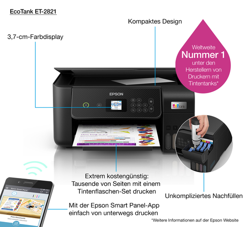 EPSON MULTIFUNCIONAL INKJET A4 ECOTANK ET-2821