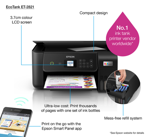 EPSON MULTIFUNCIONAL INKJET A4 ECOTANK ET-2821