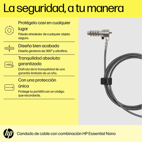 HP Cable antirrobo de COMBINACION NANO ESENCIAL