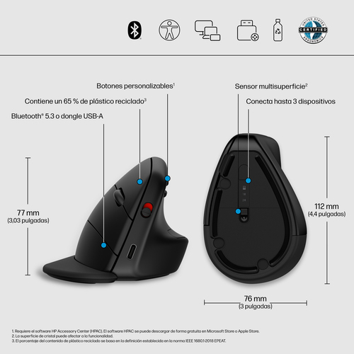HP Raton 925 ERGONOMICO vertical inalambrico