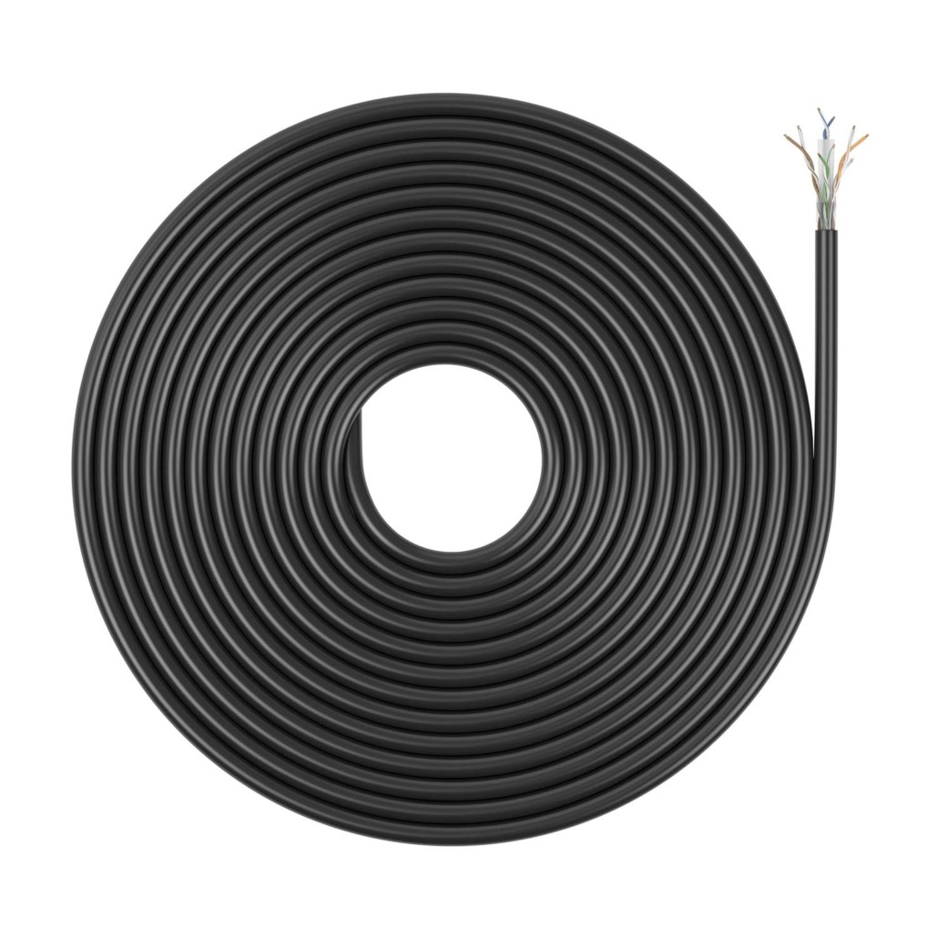AISENS - CABLE DE RED EXTERIOR IMPERMEABLE RJ45 CAT.6 UTP RIGIDO CCA AWG23, NEGRO, 305M