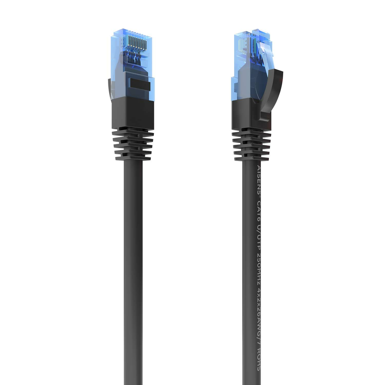 AISENS - CABLE DE RED LATIGUILLO RJ45 CAT.6 UTP AWG26 CCA, NEGRO, 30CM
