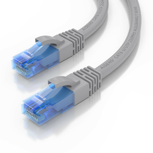 AISENS - CABLE DE RED LATIGUILLO RJ45 CAT.6 UTP AWG26 CCA, GRIS, 0.5M