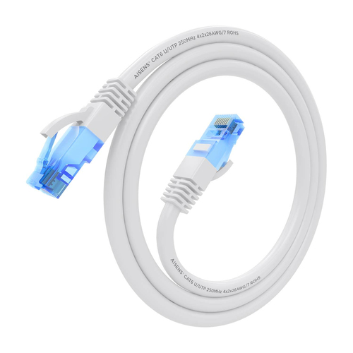 AISENS - CABLE DE RED LATIGUILLO RJ45 CAT.6 UTP AWG26 CCA, BLANCO, 0.5M