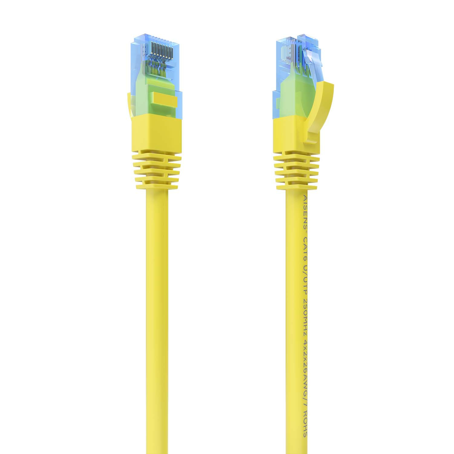 AISENS - CABLE DE RED LATIGUILLO RJ45 CAT.6 UTP AWG26 CCA, AMARILLO, 0.5M