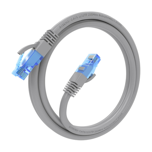 AISENS - CABLE DE RED LATIGUILLO RJ45 CAT.6 UTP AWG26 CCA, GRIS, 1.0M