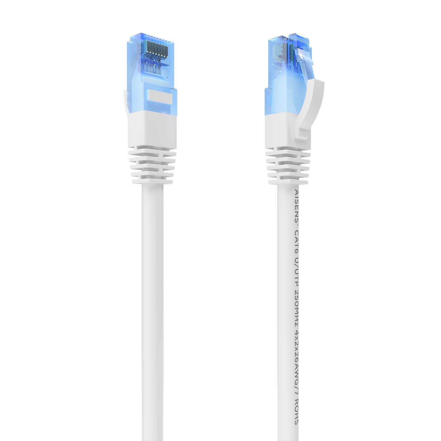 AISENS - CABLE DE RED LATIGUILLO RJ45 CAT.6 UTP AWG26 CCA, BLANCO, 1.0M