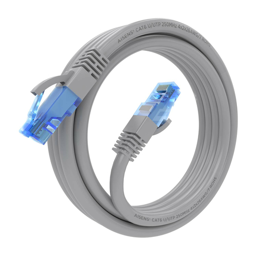 AISENS - CABLE DE RED LATIGUILLO RJ45 CAT.6 UTP AWG26 CCA, GRIS, 2.0M