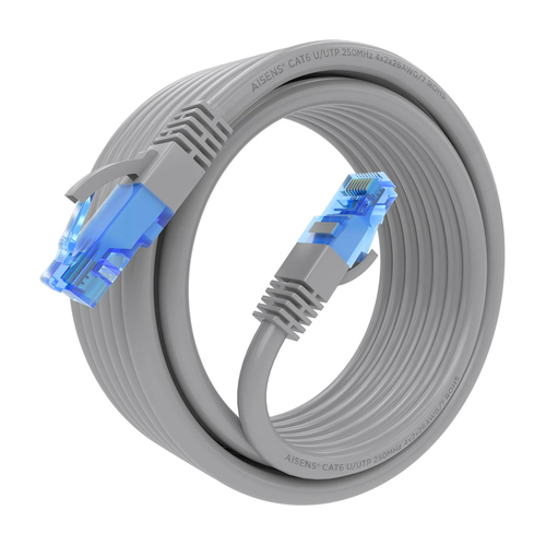 AISENS - CABLE DE RED LATIGUILLO RJ45 CAT.6 UTP AWG26 CCA, GRIS, 5.0M