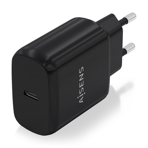 AISENS - CARGADOR USB-C PD3.0 1 PUERTO 1xUSB-C 25W, NEGRO