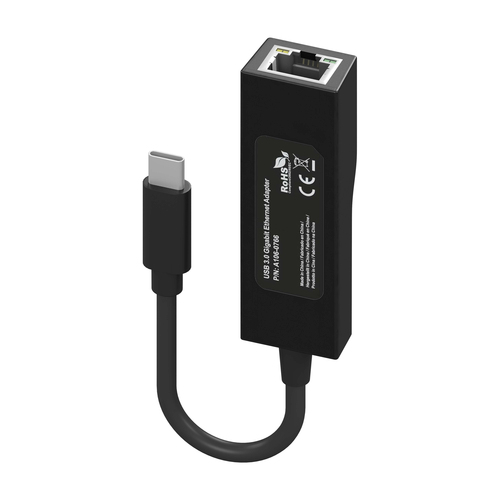 AISENS - CONVERSOR USB3.1 GEN1 USB-C A ETHERNET GIGABIT 10/100/1000 MBPS, NEGRO, 11CM