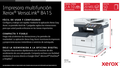 XEROX Multifuncion laser monocromo VersaLink B415V_DN