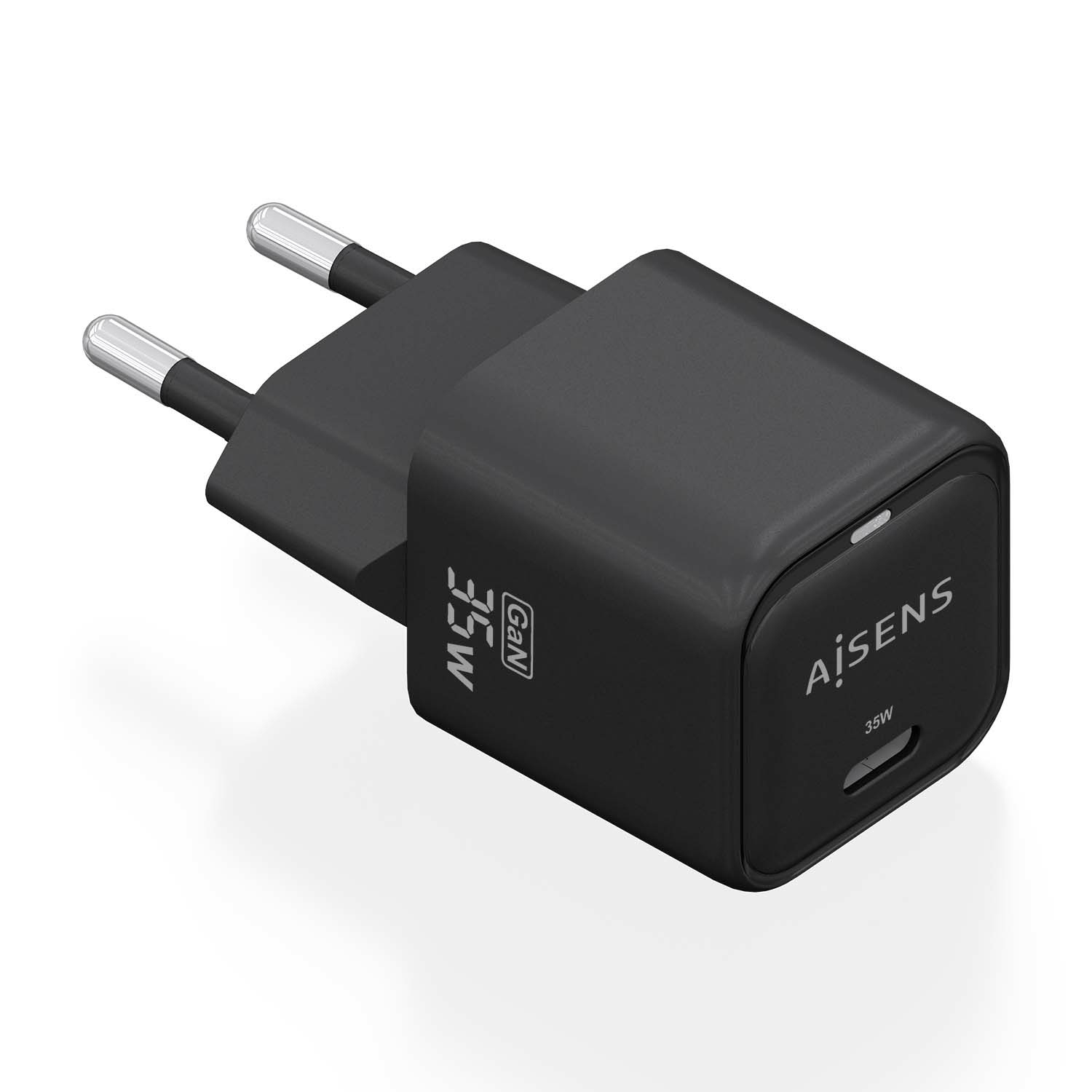 AISENS - CARGADOR GaN 35W, 1xUSB-C PD3.0 QC4.0, NEGRO