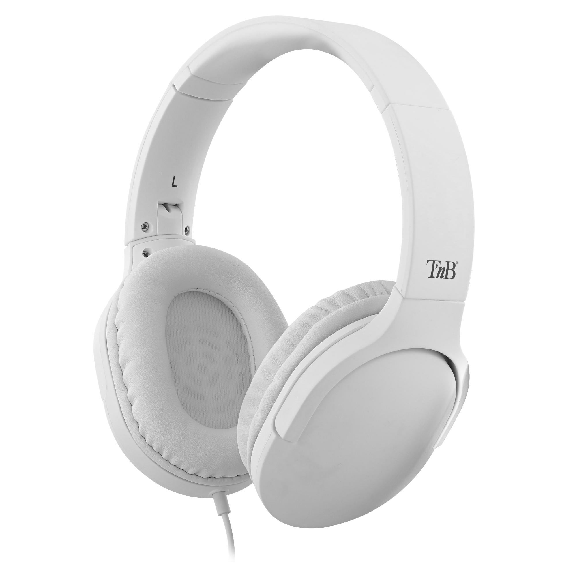 TNB C-SOUND - Auriculares estéreo con cable Jack 3.5mm con adaptador USB-C - Blanco- descatalogado