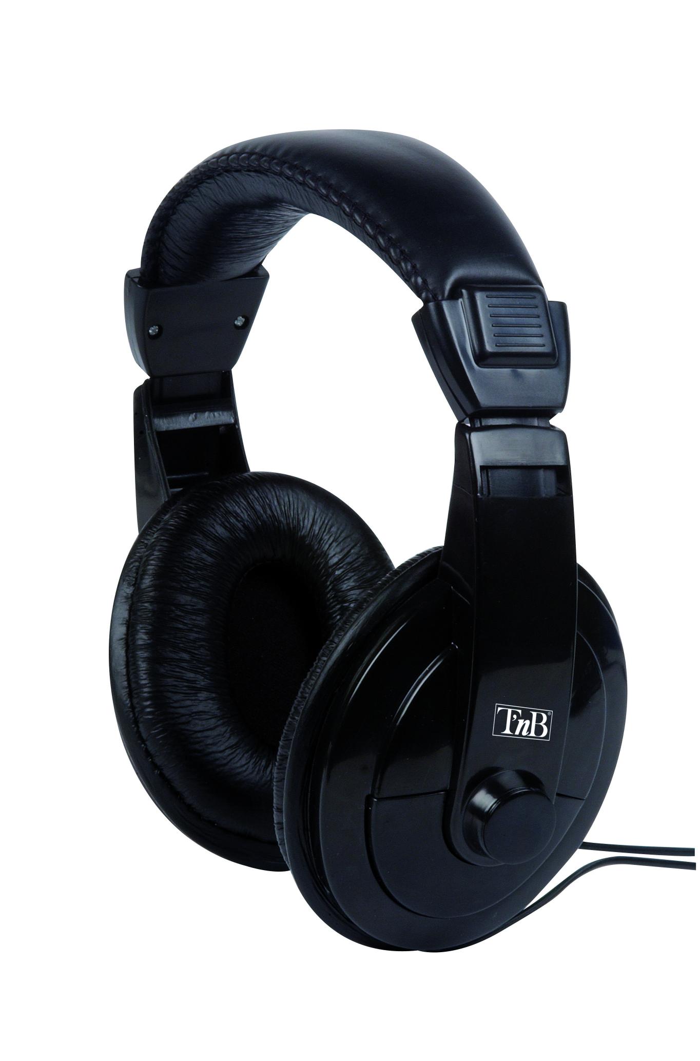 TNB HOME - Auriculares envolventes ideales para TV + adaptador 6.35, cable de 8m - negro