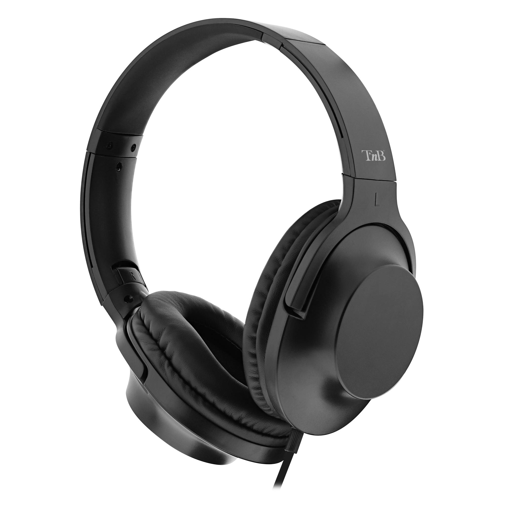 TNB HOME 3 - Auriculares para TV con cable de 2m + cable alargador de 3m - negro