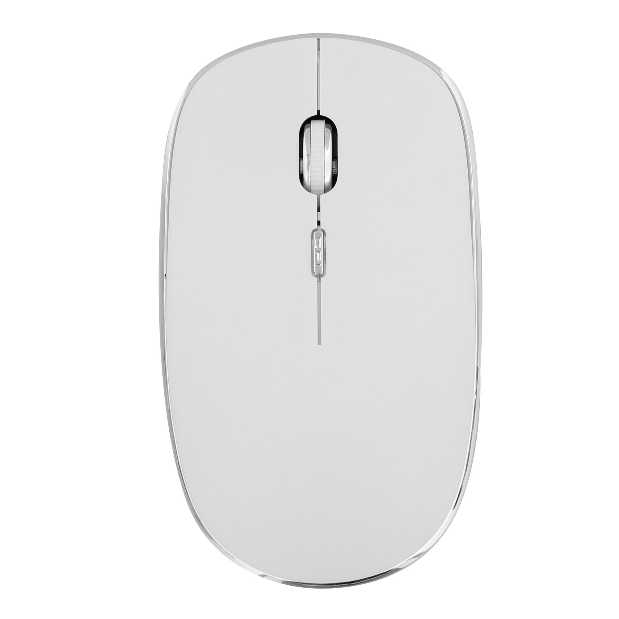 TNB RUBBY - Ratón óptico inalámbrico silencioso 1600 dpi - blanco/plateado