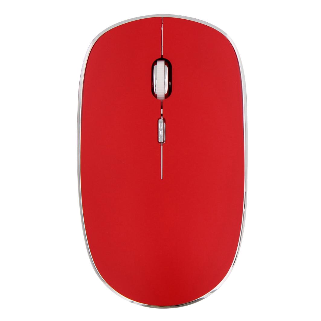 TNB RUBBY - Ratón óptico silencioso inalámbrico de 1600 ppp - rojo/plateado