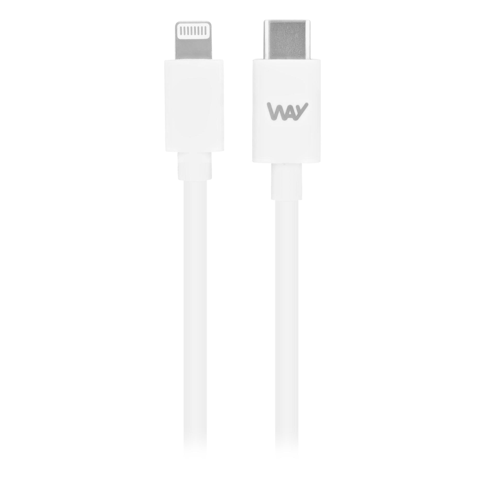 TNB WAY - Cable de carga y sincronización Lightning / USB-C de 1 m - Blanco