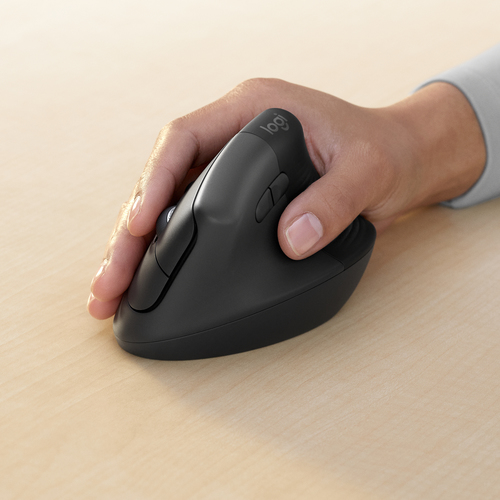 LOGITECH MOUSE RATON INALAMBRICO VERTICAL LIFT FOR BUSINESS 4000 DPI NEGRO GRIS