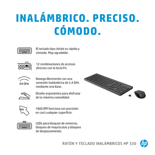 HP Combo 330 Teclado + Raton inalambricos