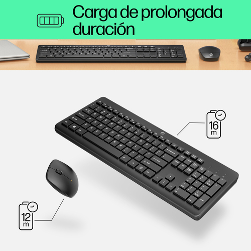 HP Combo 230 Teclado + Raton inalambricos Blanco