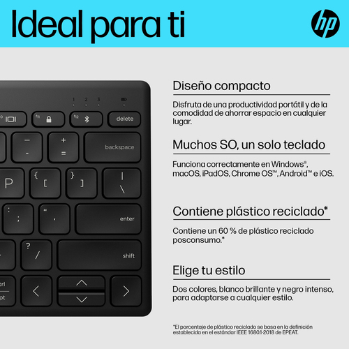 HP Teclado 355 multidispositivo compacto inalambrico