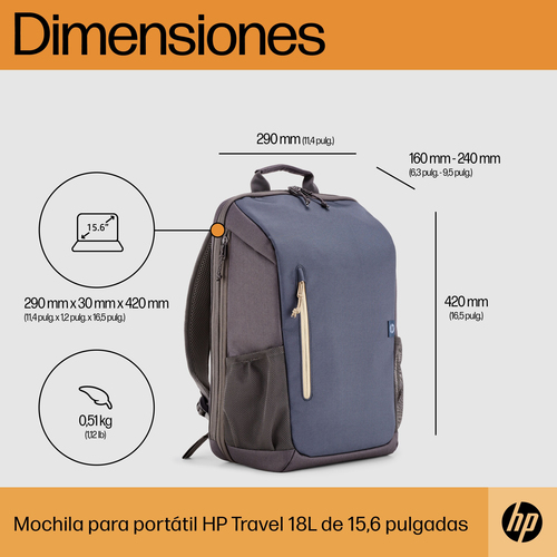 HP Mochila TRAVEL 18L para portatil de 15,6"