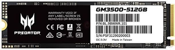 Predator SSD GM3500 M.2 NVMe PCIe Gen 3*4 512GB