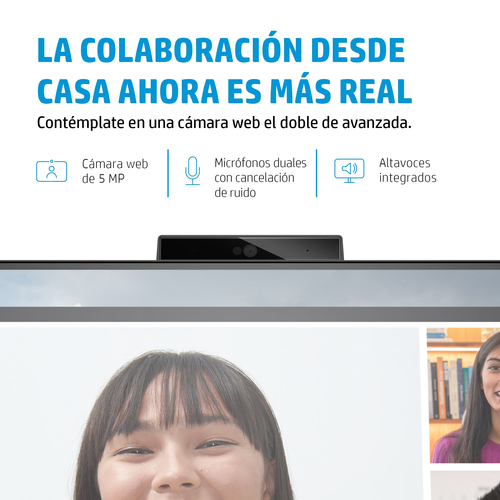 HP Monitor E27m G4 / 27" / QHD / HDMI-DisplayPort-USB(A)-USB(C) / Regulable Altura / Webcam