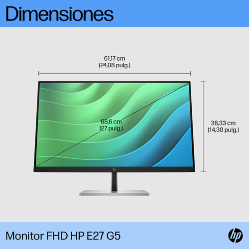 HP Monitor E27 G5 / 27" / FHD / HDMI-DisplayPort-USB(B) / Regulable Altura