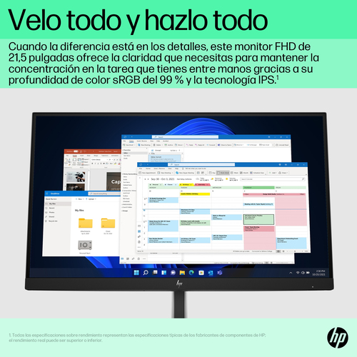 HP Monitor E22 G5 / 21,5" / FHD / HDMI-DisplayPort-USB(A)-USB(B) / Regulable Altura