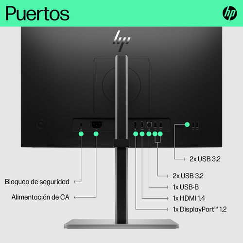 HP Monitor E22 G5 / 21,5" / FHD / HDMI-DisplayPort-USB(A)-USB(B) / Regulable Altura