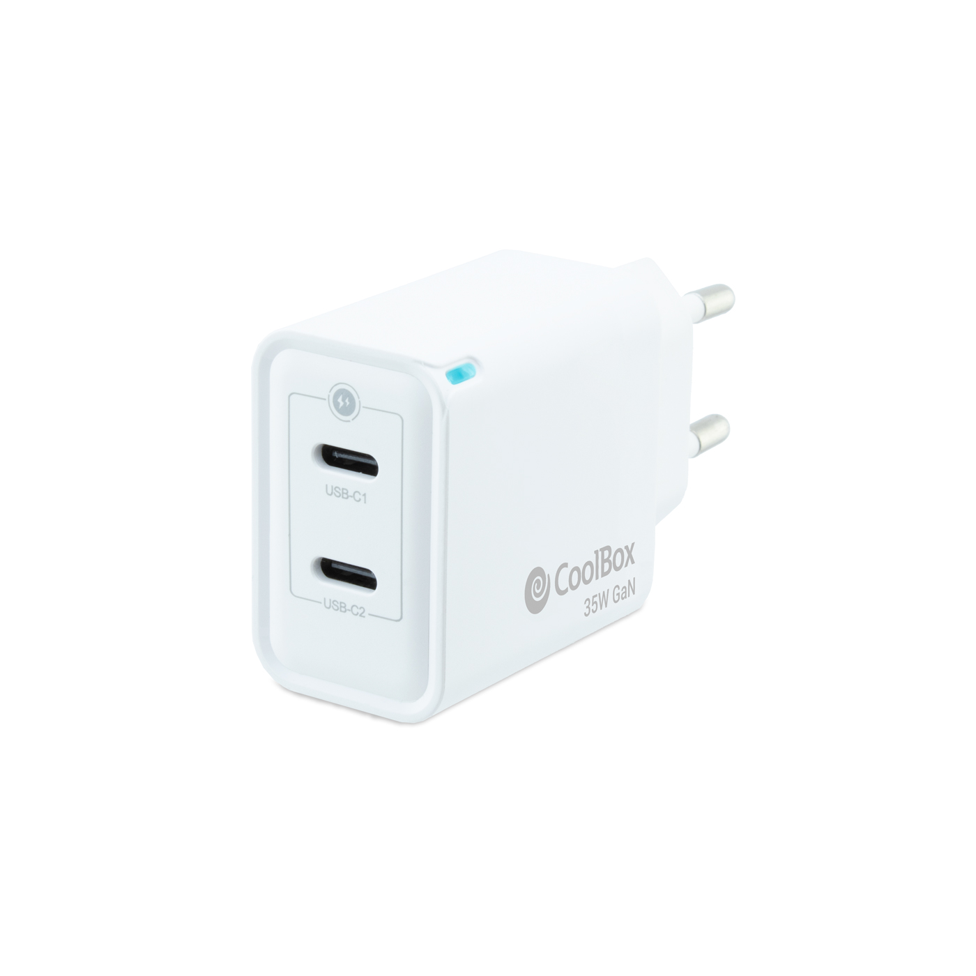 COOLBOX CARGADOR GAN 35W USB-C/USB-C PARED