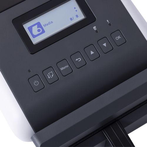 BROTHER Impresora de etiquetas de sobremesa linerless de tecnologia termica directa con tarjeta de red WiFi, Bluetooth y resolucion de 300ppp