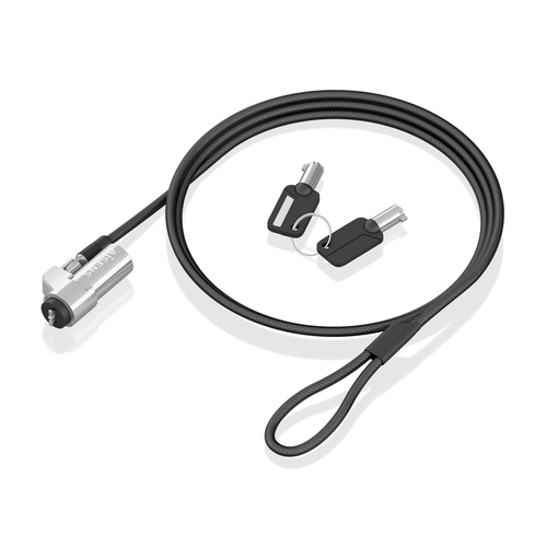 AISENS - CABLE DE SEGURIDAD TIPO NANO CON CERRADURA DE LLAVE PARA ORDENADOR, MONITOR, PORTATIL 1.5M