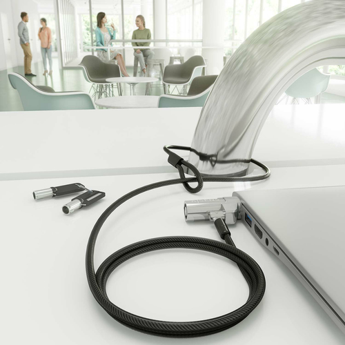 AISENS - CABLE DE SEGURIDAD TIPO NANO CON CERRADURA DE LLAVE PARA ORDENADOR, MONITOR, PORTATIL 1.5M