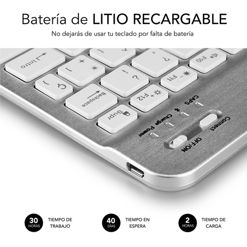 SUBBLIM Teclado Smart Backlit BT Keyboard Silver