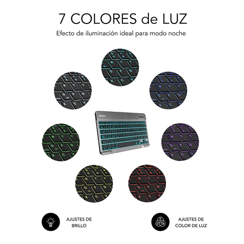 SUBBLIM Teclado Smart Backlit BT Keyboard Grey