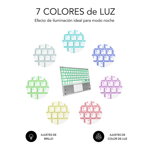 SUBBLIM Teclado Smart Backlit BT Keyboard Touchpad Silver