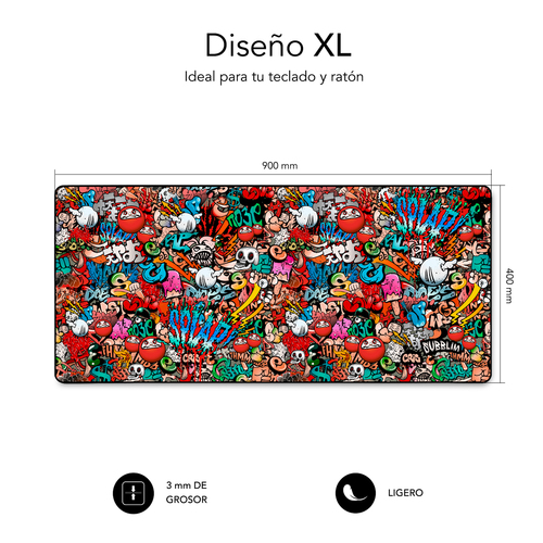 SUBBLIM Alfombrilla Graffiti XL Mouse Pad