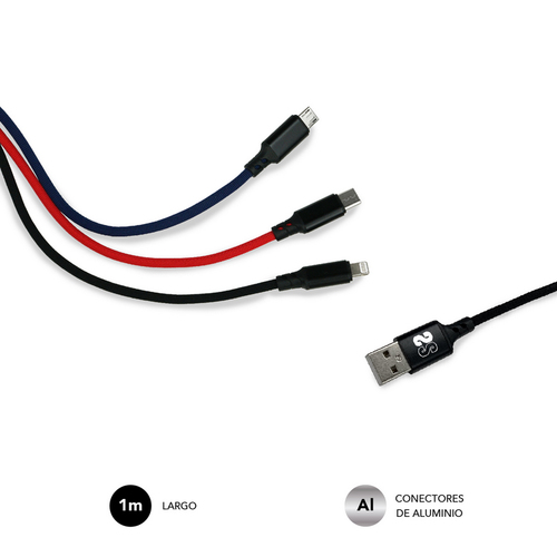 SUBBLIM Premium Cable 3in1 (Micro USB+Type C+Lighting)