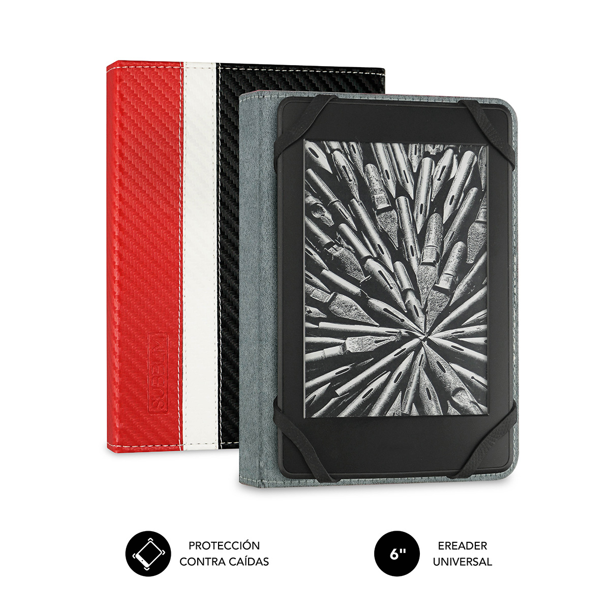 SUBBLIM Funda Ebook 6" Rojo
