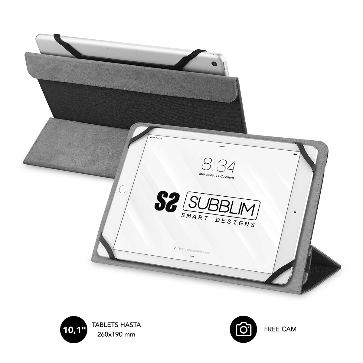 SUBBLIM Funda Tablet Freecam Case 10,1" Black